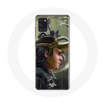 Maniacase Case for Samsung Galaxy A21S Loki Thor Ragnarok with Helmet Fanart Season 1 juoda