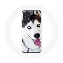 Coque pour Samsung Galaxy A32 5G Husky Blanc de Sibérie Yeux Bleus balta