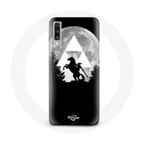 Coque - Samsung - Galaxy A70 - Souple - Noir - Motif Zelda Lune