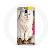Coque pour Samsung Galaxy A6 2018 Turc de Van Chat Blanc aux yeux bleu et jaune