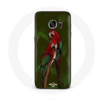 Coque pour samsung galaxy S6 edge Pionus Perroquet Rouge