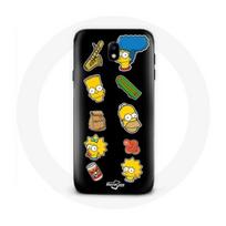 Coque pour Samsung Galaxy S4 Les Simpson autocollants fond noir