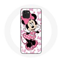 Dėklas, skirtas Samsung Galaxy A03 Minnie Mouse Cute Cartoon Pink juoda