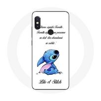Coque pour Xiaomi Redmi Note 5 AI Dual Camera Lilo et Stitch Ohana Citation Blanc balta