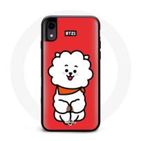 Coque pour Iphone XS BTS Bangtan Garçons BT21 RJ de Jin Fond Rouge