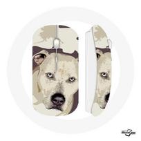 Souris Sans Fil Chien de Pitbull Blanc