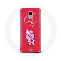 Coque pour Samsung Galaxy A6 2018 BTS Bangtan Garçons BT21 Cooky Fond Rouge