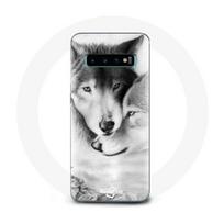 Coque pour Samsung Galaxy s10 edge Loup Duo animaux
