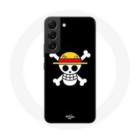 Coque pour Samsung Galaxy S21 FE One Piece Manga Tete de Mort Fond Noir