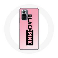 Coque pour Xiaomi Redmi Note 10 Pro Blackpink Groupe de K-pop Logo Noir Rose Fond Rose