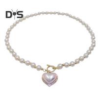 Pearl Choker karoliai Moteriški Dirbtiniai perlai Love Heart raktikaulio grandinė Megztinis karoliai Madingi aksesuarai bet kokiai progai balta
