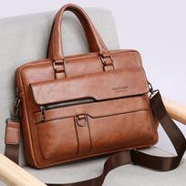 WEIXIER Business Shoulder Bag Men Messenger Bag Vintage PU Leather Crossbody Bag for Male Fashion Casual Man Handbags Briefcase One size juoda