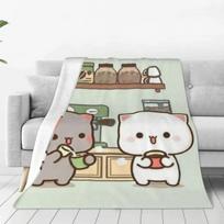 BuBu DuDu Kūdikio Panda Lokio Antklodės Mochi Pienas Persikas Goma Poros Flanelinė Juokinga Mesti Antklodė Namams Restoranui Tekstilės Dekoras 75x100cm 30x40in
