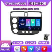 9 colių Android automobilinis radijas, skirtas Honda Civic 2000-2006 automobiliniam multimedijos vaizdo grotuvui Automobilio stereofoninis radijas GPS navigacija WIFI 1+16GB