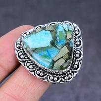 Natural Spiny Oyster Gemstone Handmade 925 Sterling Silver Ring Size 8 K4B94 white