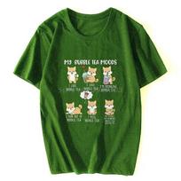 Shiba Inu Bubble Tea T-Shirt Women Boba Tea Do Essentials Print Cotton Girl TShirt Unisex O-neck Tshirt Hip Hop Tees Tops L black