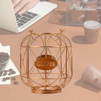 Coffee Pod Holder Capsule Storage Basket Hold 30Pcs 52mm Capsules Iron Organizer for rožinio aukso spalvos