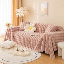 Cover Cloth Cream Style Flannel Sofa Towel Sofa Cushion Winter Thickened Cushion Non-Slip Sofa Cover Sofa Cover Towel 180*130cm rožinė
