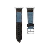 Apyrankė Apple Watch Band 49mm 45mm 44mm 40mm 41mm 42mm 38mm Džinsinė odinė apyrankė IWatch Ultra Series 8 7 6 5 4 3 SE 38MM 40MM 41MM šviesiai mėlyna spalva/juoda