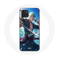 Coque - One Piece - Roronoa Zoro - Souple - Blanc - Compatible Samsung Galaxy A03