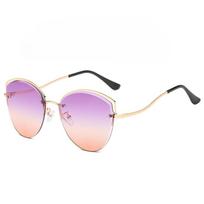 Cat-eye Sunglasses European and American Trendy Sunglasses for Men and Women Fashion Ocean Color Sunglasses white