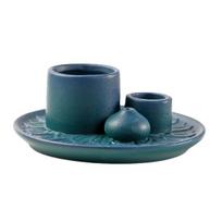Ceramics Candle Holder Modern Palo Santo Incense Stick Burner Multi-purpose Ash Catcher Meditation mėlyna