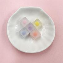 20Pcs DIY Mobile Phone Chain Frosted Square Beads Acrylic Fashion 12mm Jewelry Material Bracelet Necklace įvairiaspalvis