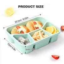 Bento Lunch Box 4 Compartment Meal Prep Containers Lunch Box for Kids Durable BPA Free Reusable Food Storage Containers Schools žalia