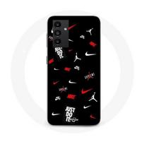 Maniacase Case for Samsung Galaxy A54 5g nike jordan white red black background juoda