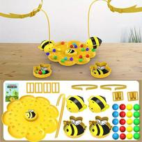 Little Bumblebee Multifunctional Board Game Puzzle Fishing Toys Interactive Educational Toys For Kids Christmas Gift Family Game double package yellow