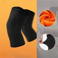 Sports Knee Pads for Women, Knee Joint Warmer Sheath, Anti-slip, Running, Anti-slip Protection, Dance Special Plus Velvet for Men L black