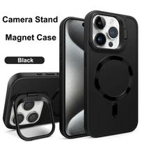 Magnet Magsafe Camera Holder Stand Soft Matte Phone Case For Apple iPhone 15 14 13 12 11 Pro Max 15 Plus Wireless Charging Cover for iPhone 13