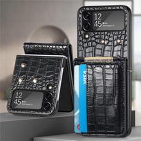 Prabangi vintažinė piniginė kortelių dėklas PU odinis viršelis Samsung Galaxy Z Flip 4 5G dėklui smūgiams atsparūs telefono dėklai Coque Fundas For Z Flip 4 5G
