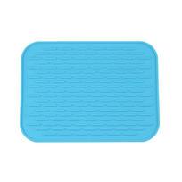 Kitchen Silicone Sink Dry Mat Dishes Cup Holder Pad Pot Table mėlyna