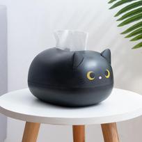 Kačių audinių dėžutė Miela kačių servetėlių dėžutė Kawaii kačių servetėlių laikiklis kačių miela servetėlių dėžutė automobiliui namuose Vonios kambarys Virtuvė Biuras One Size juoda