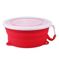 Food Grade Silicone Folding Lunch Box round Folding Bowl Outdoor Travel Silicone Bowl Creative Business Gifts 800ML žalia