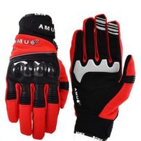 Motocross Gloves AMU Sporting Gloves Elektrinės automobilių dviračių sportinės lauko avikailio medžiaga S raudona