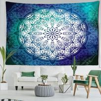 Mėlyna Žalia Mandala Gobelenas Sienų Dekoracija Gėlių Menas Paslaptingas Hipių Tapizas Estetiškas Kambarys Svetainė Namų Dekoravimas 95x70CM blue