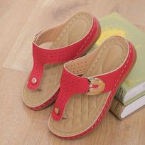 Women's Slippers, New Fashion Wedge Flip-flops for Spring/Summer , Beach Slippers, Women's Sandals 43 black