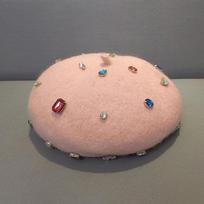 Prašmatnus žiemos dizainas Spalvinga Kalnų krištolo rožinė vilna moteriška beretė kepurė head size 57cm