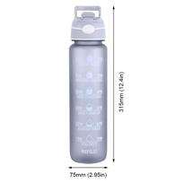 1000ml Motivational Water Bottle with Time Marker Spray Water Bottle Straw Drinking Bottle Gradient for Outdoor Hydration CHINA white