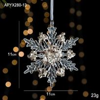 Kalėdiniai skaidrūs pakabukai akriliniai elniai / snaigės / angelo papuošalai Kalėdų eglutei kabanti papuošti Noel dovanų reikmenys snowflake B