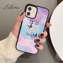 Cute Butterfly Flowers Phone Case for iPhone 11 12 13 14 Pro Max mini X XR XS SE 2020 5 6S 7 8 Plus Samsung Galaxy S21 S22 Cover Samsung S22ultra black