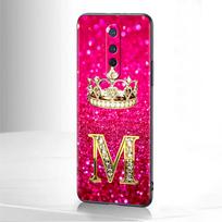 ShockProof Case for OnePlus Nord 2 5G 10 9 7 8 Pro 8T For Oppo A53 A16 A15 Black Silicone Funda Cover Diamond Crown Letter A OnePlus 10T