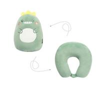 2-in-1 Neck Pillow U-shaped Nap Pillow Cartoon Figure U-shaped Throw Pillow Travel Neck Pillow Office Headrest Pillow Cushion white