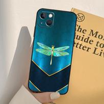 Luxury Dragonfly Case For iPhone 13 12 Mini 11 14 Pro Max 6S 8 7 Plus SE 2022 2020 X XS Max XR Back Cover iPhone 6 6s