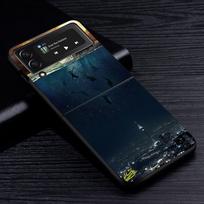 Cell Phone Case for Samsung Galaxy Z Flip4 Flip3 5G Black Coque Z Flip 3 Hard PC Cover Zflip3 Funda Little Prince Watercolor Art Samsung Z Flip3 5G black