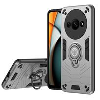 KEYSION Smūgiams atsparus šarvų dėklas, skirtas Redmi A3 slankiojančios kameros objektyvo apsauginio žiedo stovo telefono galinis dangtelis, skirtas Xiaomi POCO C61 for Redmi A3 juoda