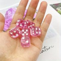 6pcs Set 16mm Pink Game Dice Set  Board Game Accessories Christmas Halloween Thanksgiving Gift brown