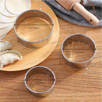 1 Set of 3 Stainless Steel Dumpling Skin Cutters Packaging Tool 8 / 7 / 6 cm Cookie Flat Edge Round Maker Cutters Pie Press Molds 3pcs sidabras